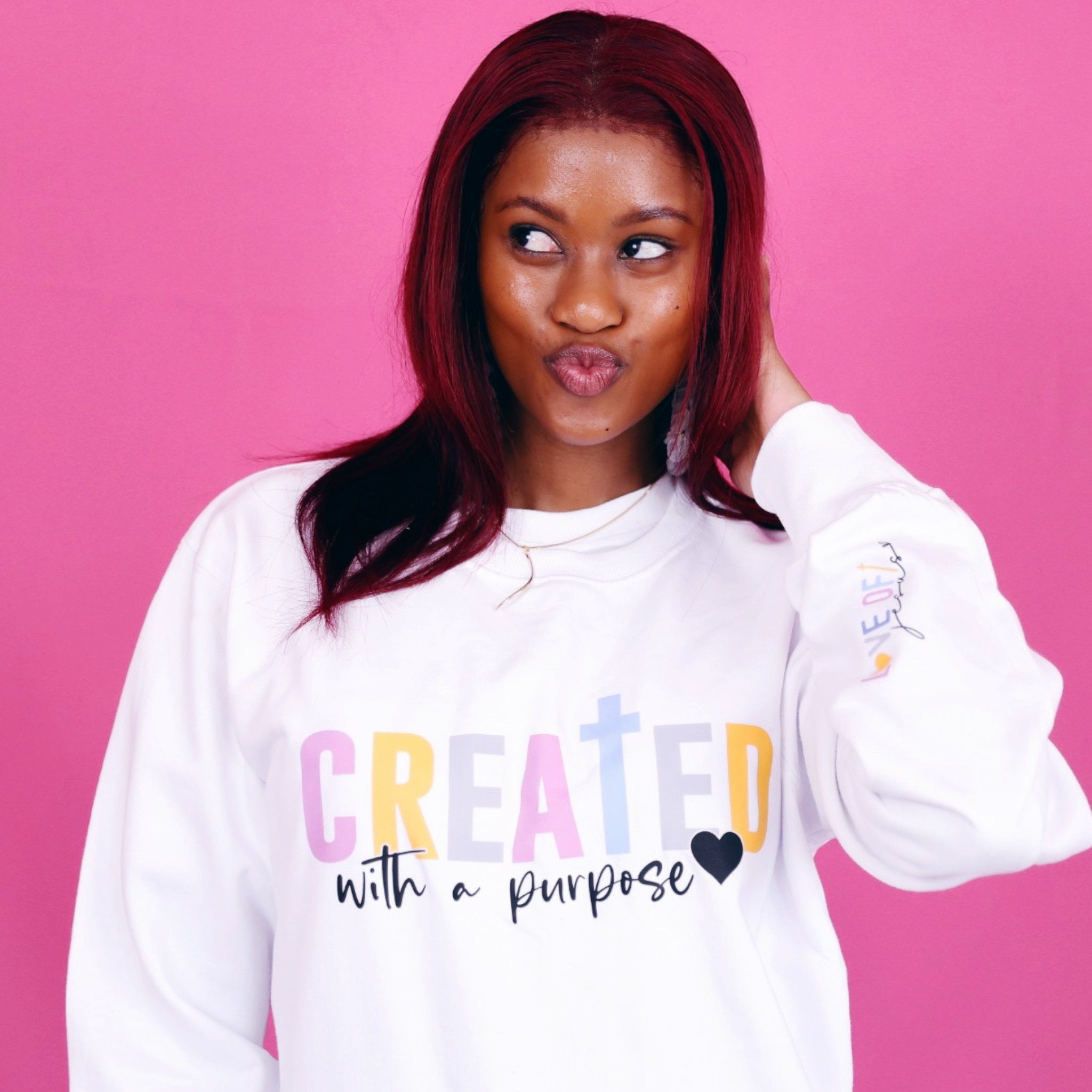 Geskep met 'n Purpose Sweatshirt