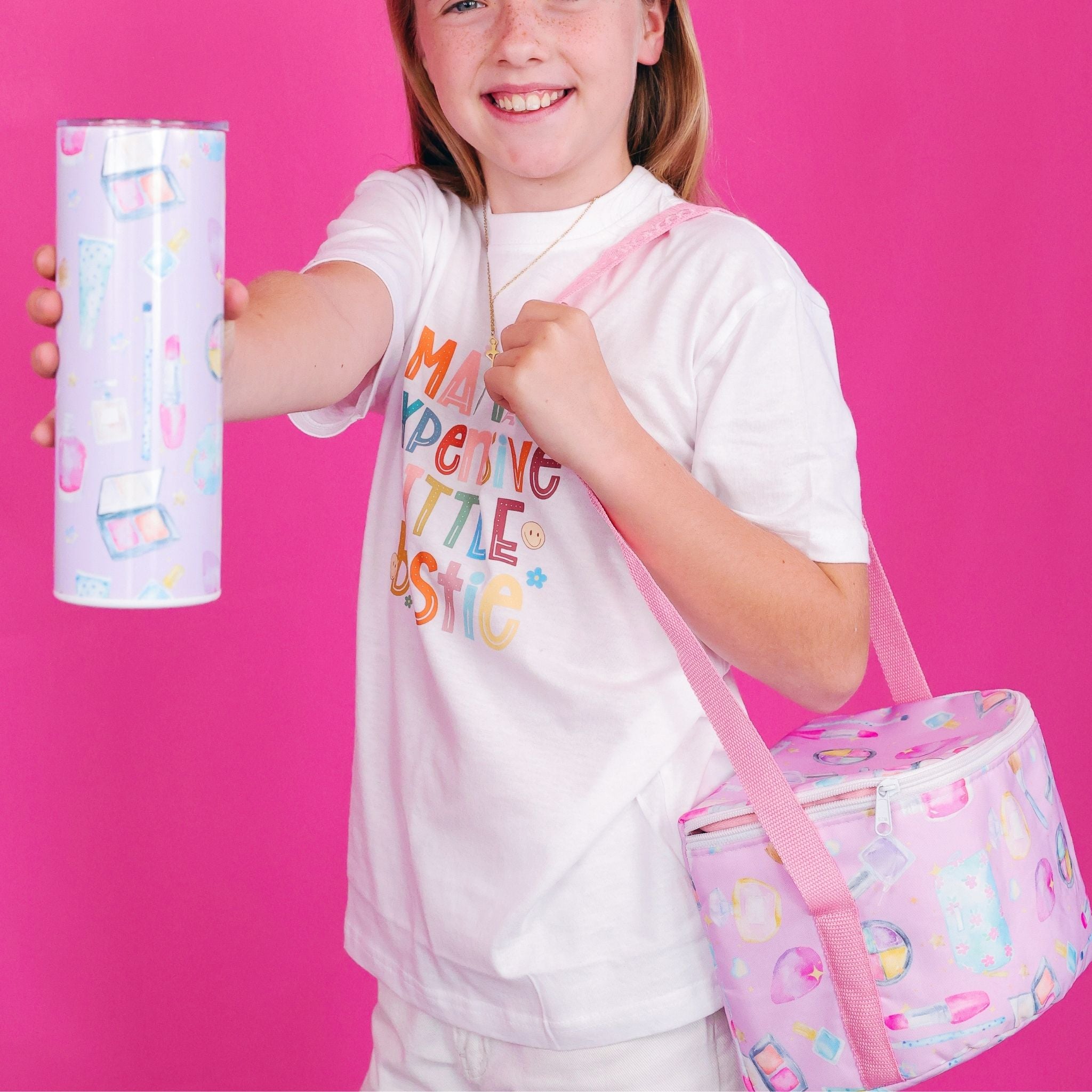 I-Lipstick kunye ne-Lashes Lunch Bag