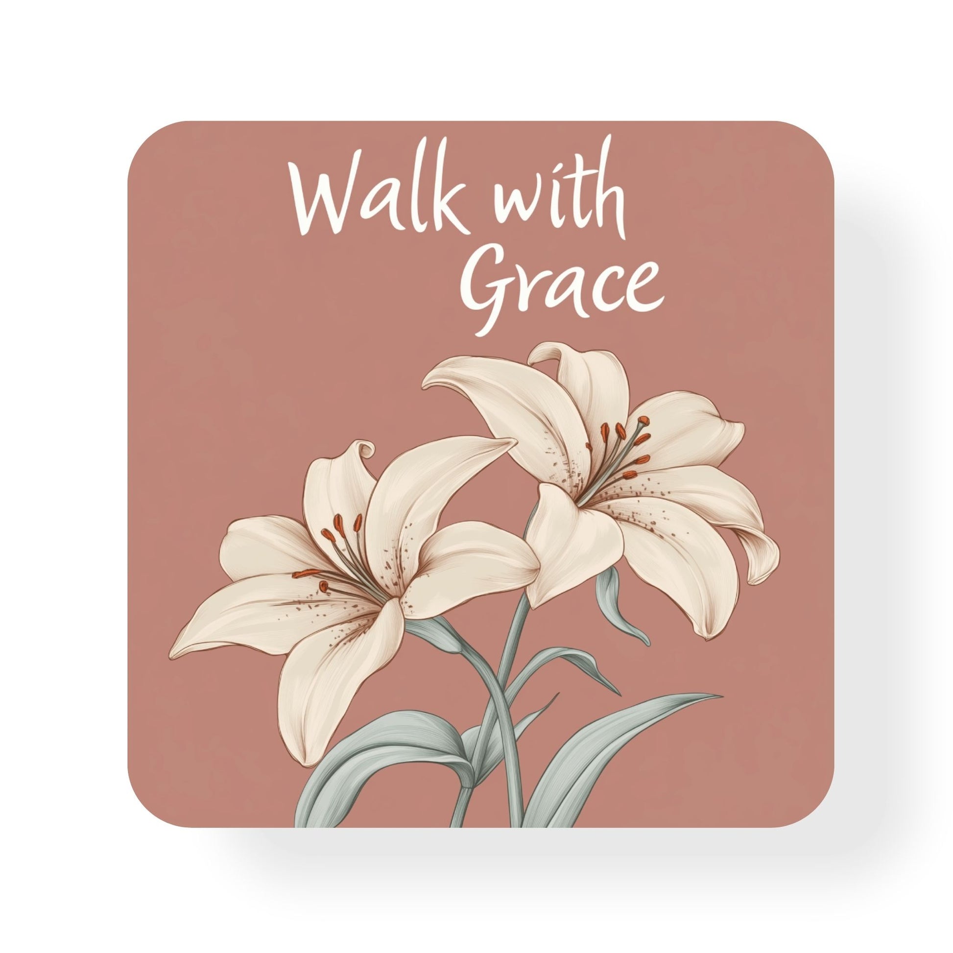 Walk With Grace Brown Coaster