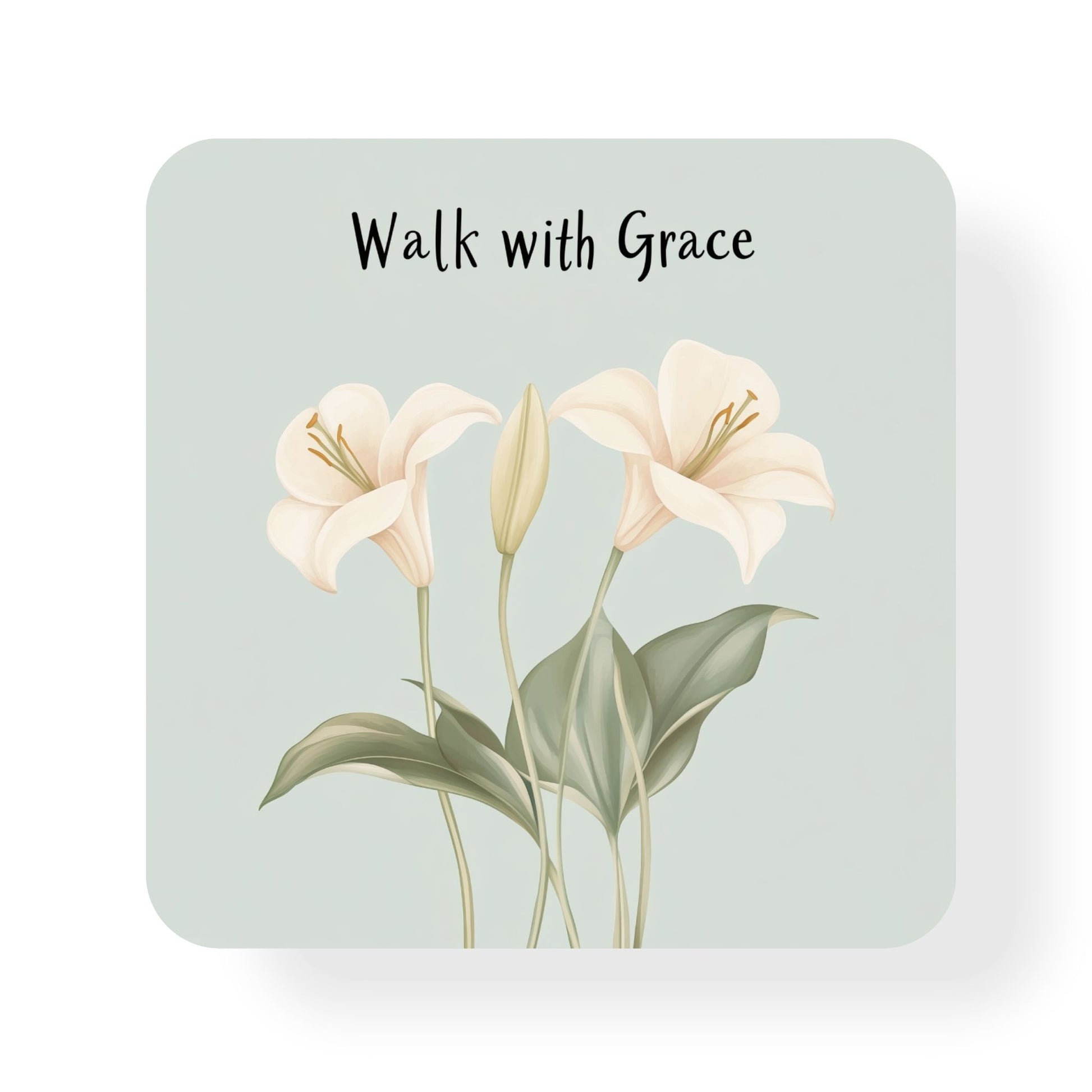 Walk With Grace Green Coaster