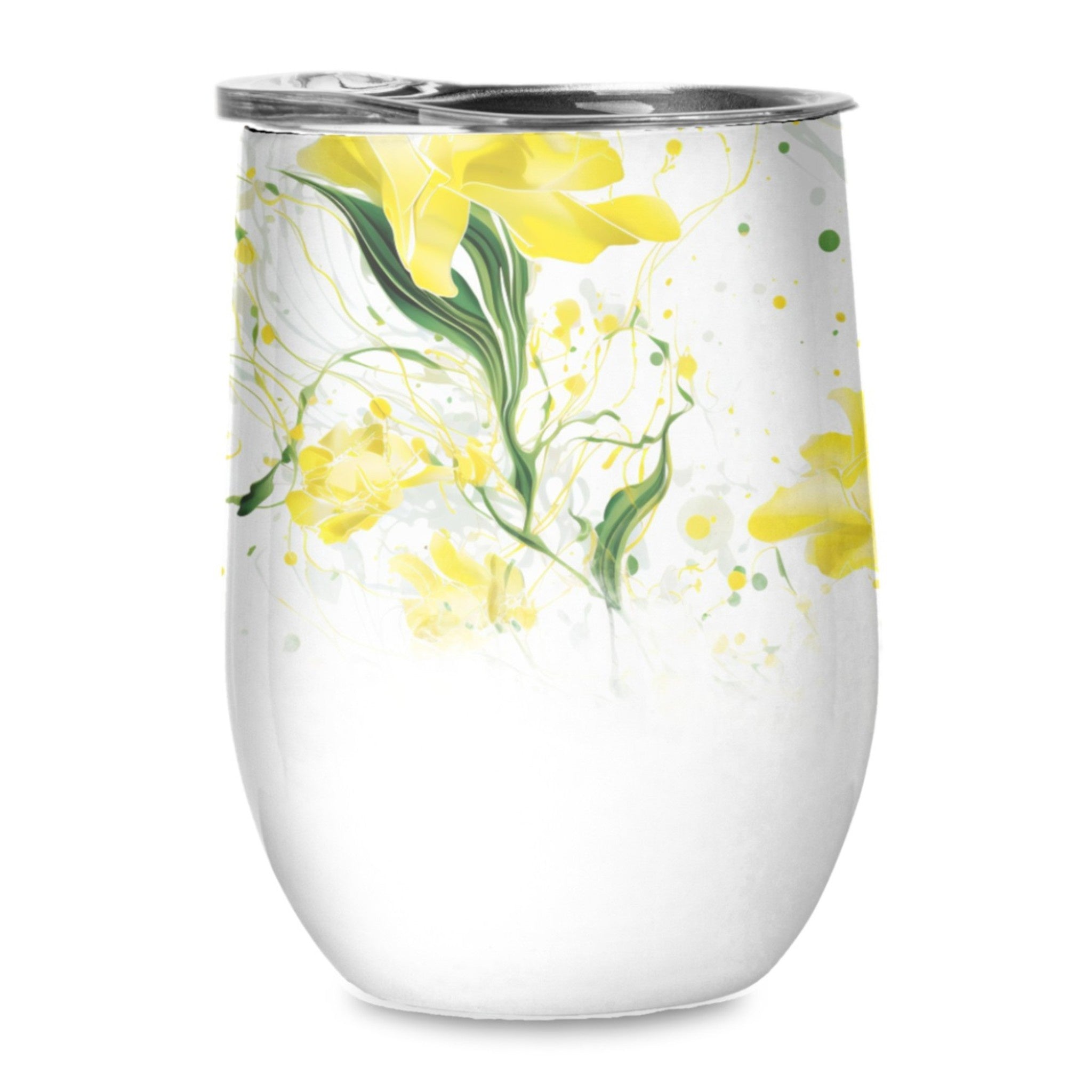 Yellow Floral Gin Tumbler