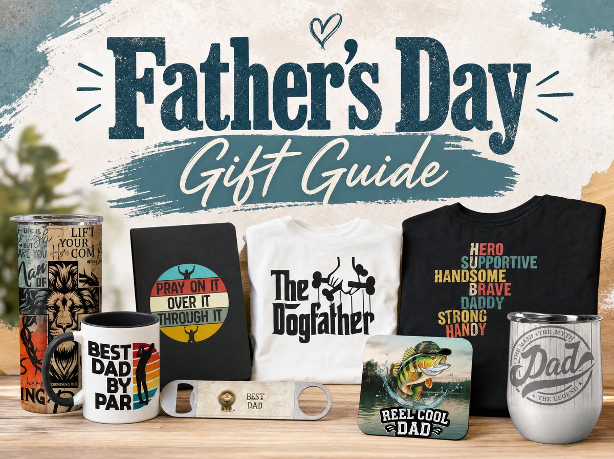 Father's Day gifts South Africa - Wild Mongoo gift guide flat lay with handmade tumblers, mugs, tees and dad gifts