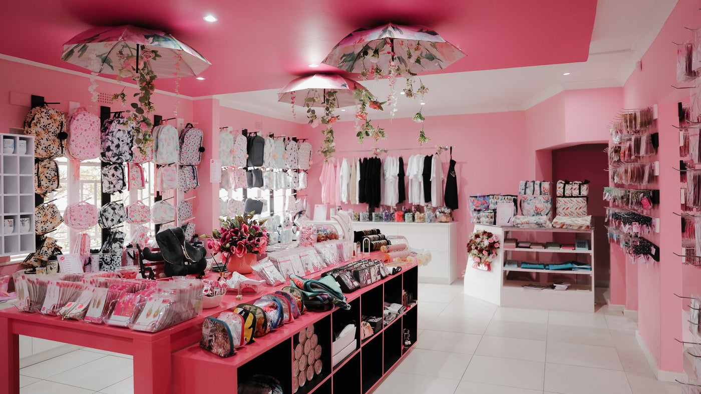 Inside the Wild Mongoo shop in George, its pink shelves full of handmade gifts and kids notebooks
