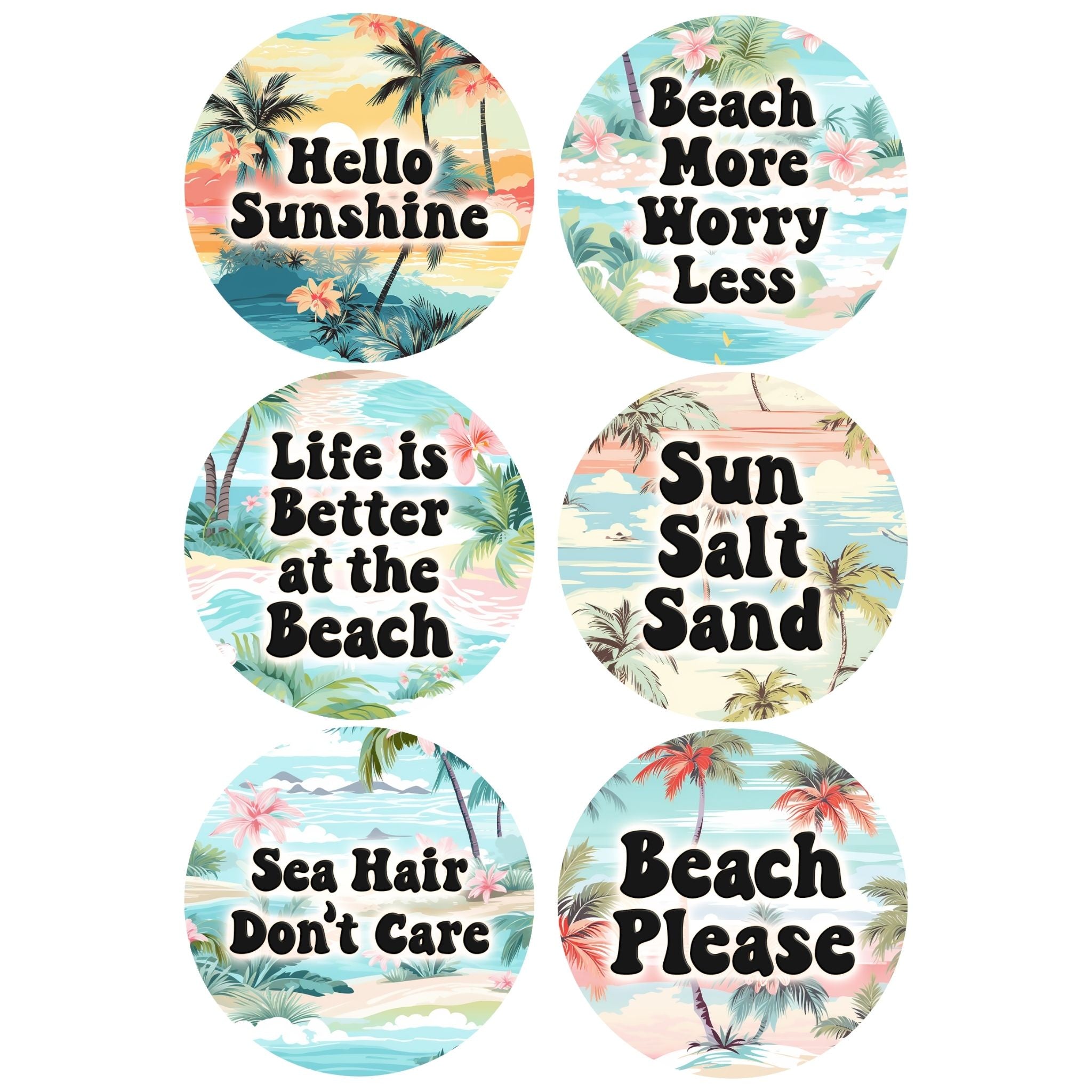 Beach Ceramic Coaster Set