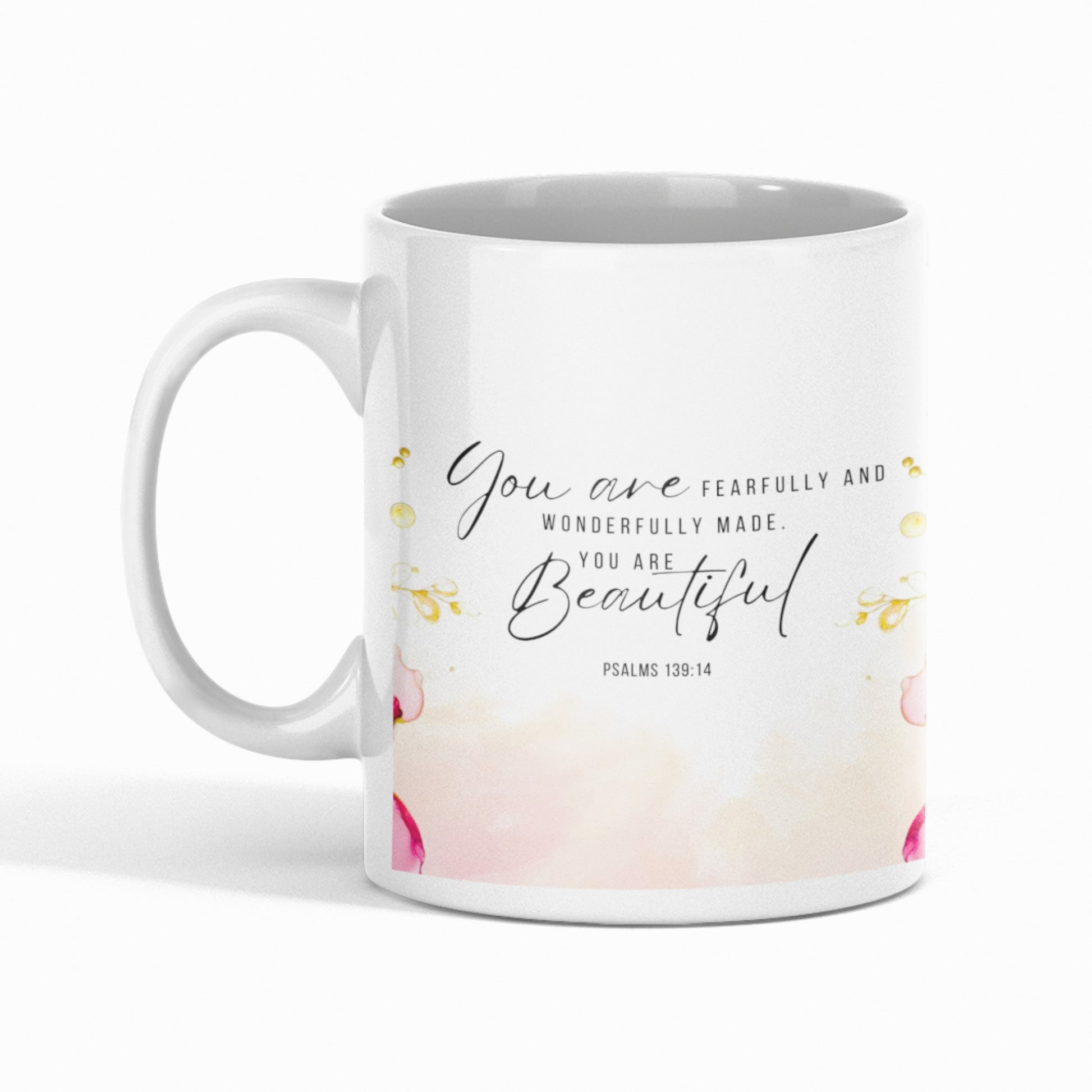 Beautifully Made inspirational Christian mug with floral design
