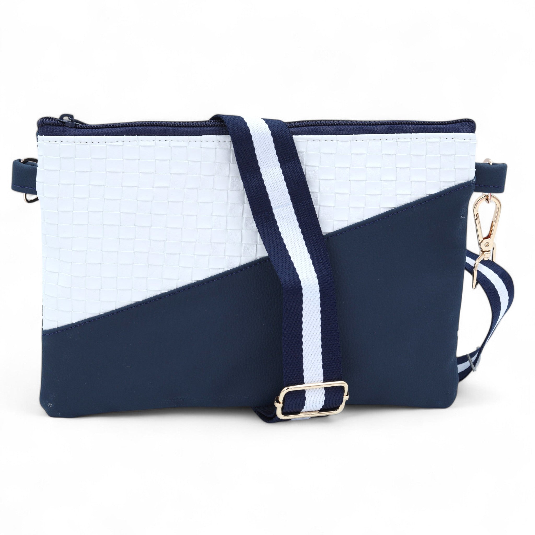 Navy and White Handbag
