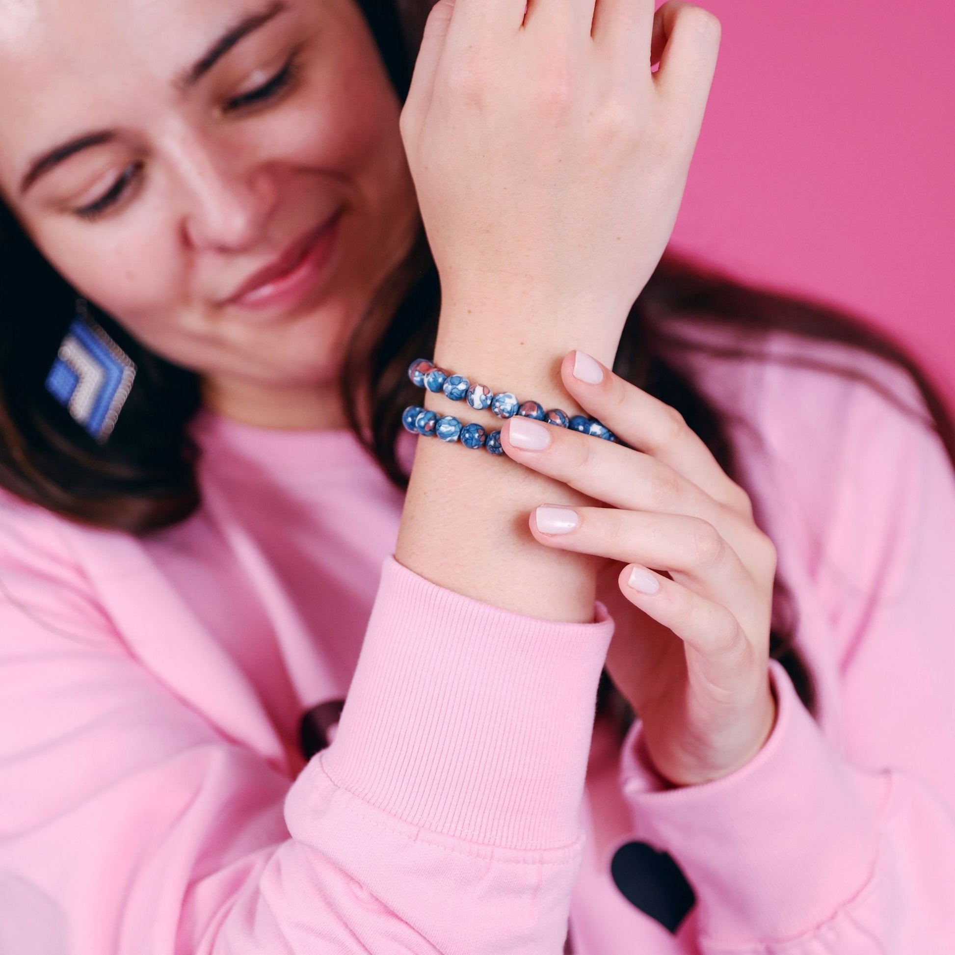 8mm Steel Blue Bracelet