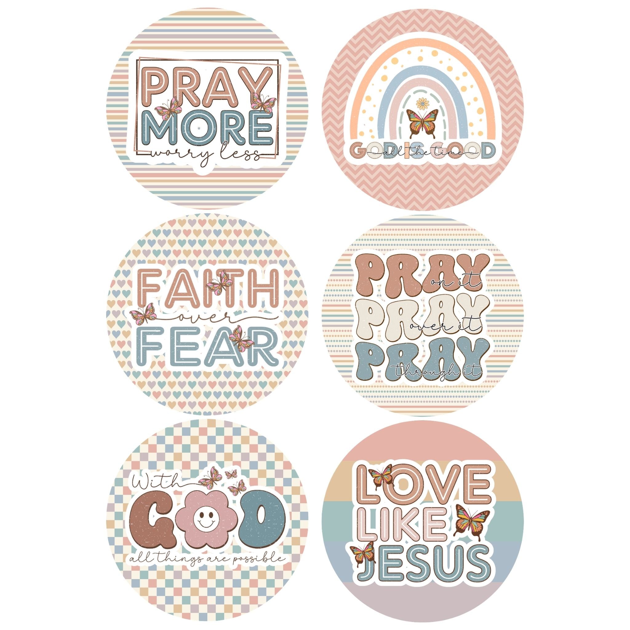 Boho Christian Coaster Set