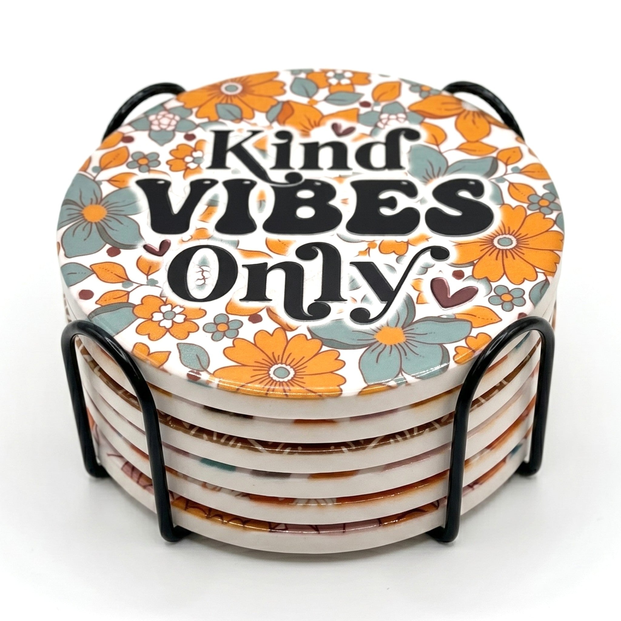 Boho Ceramic Coaster Set