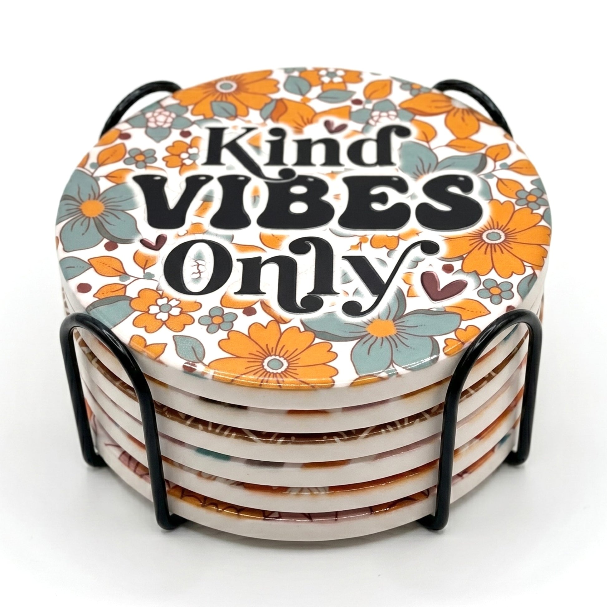 Boho Ceramic Coaster Set