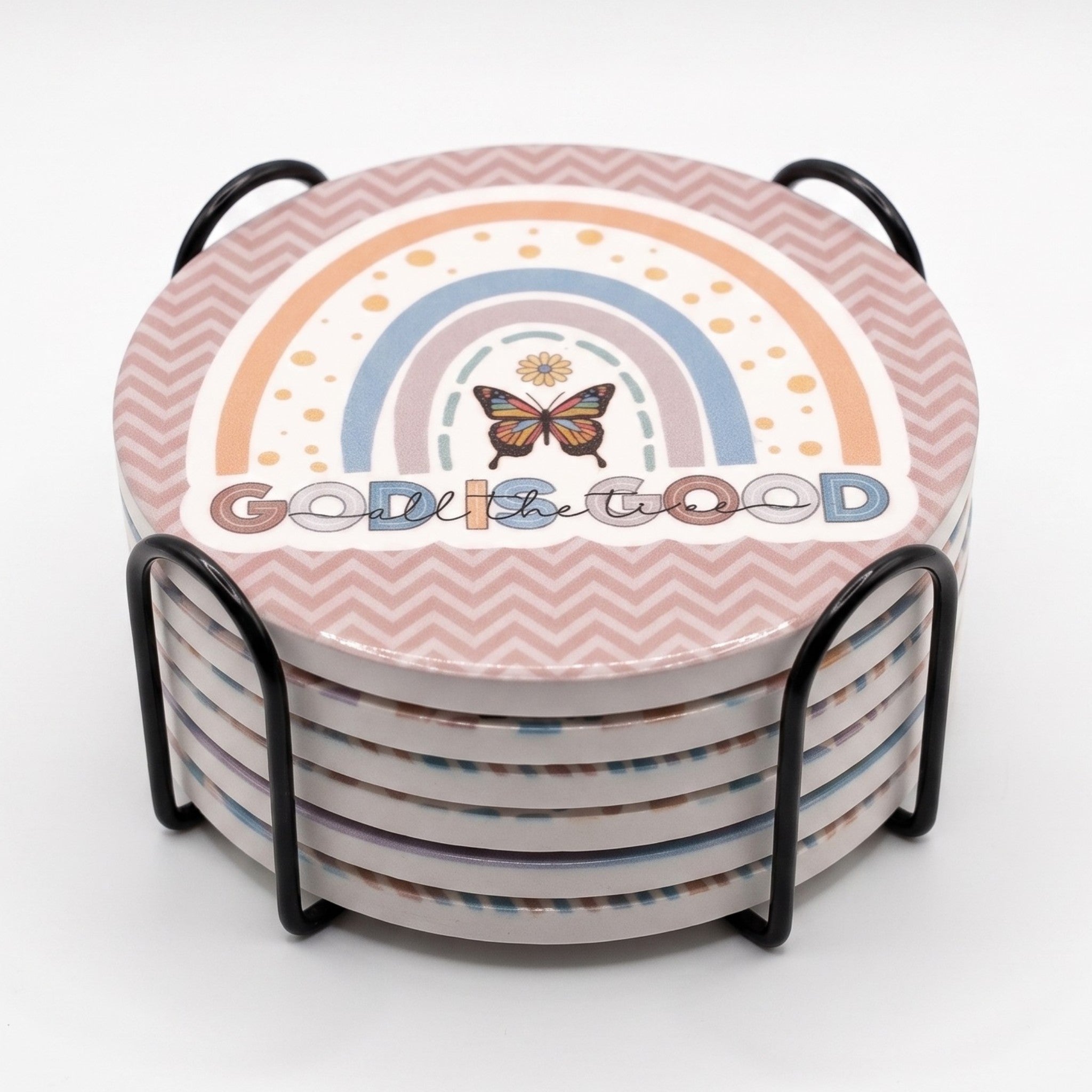 Boho Christian Coaster Set