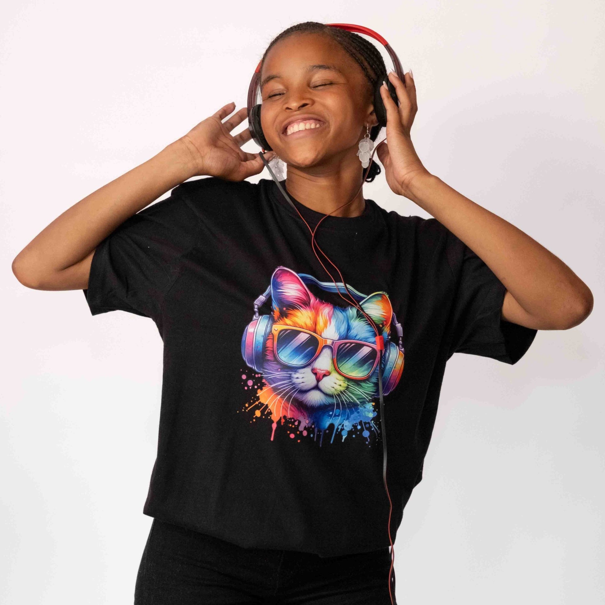 Headphone Cat T-Shirt