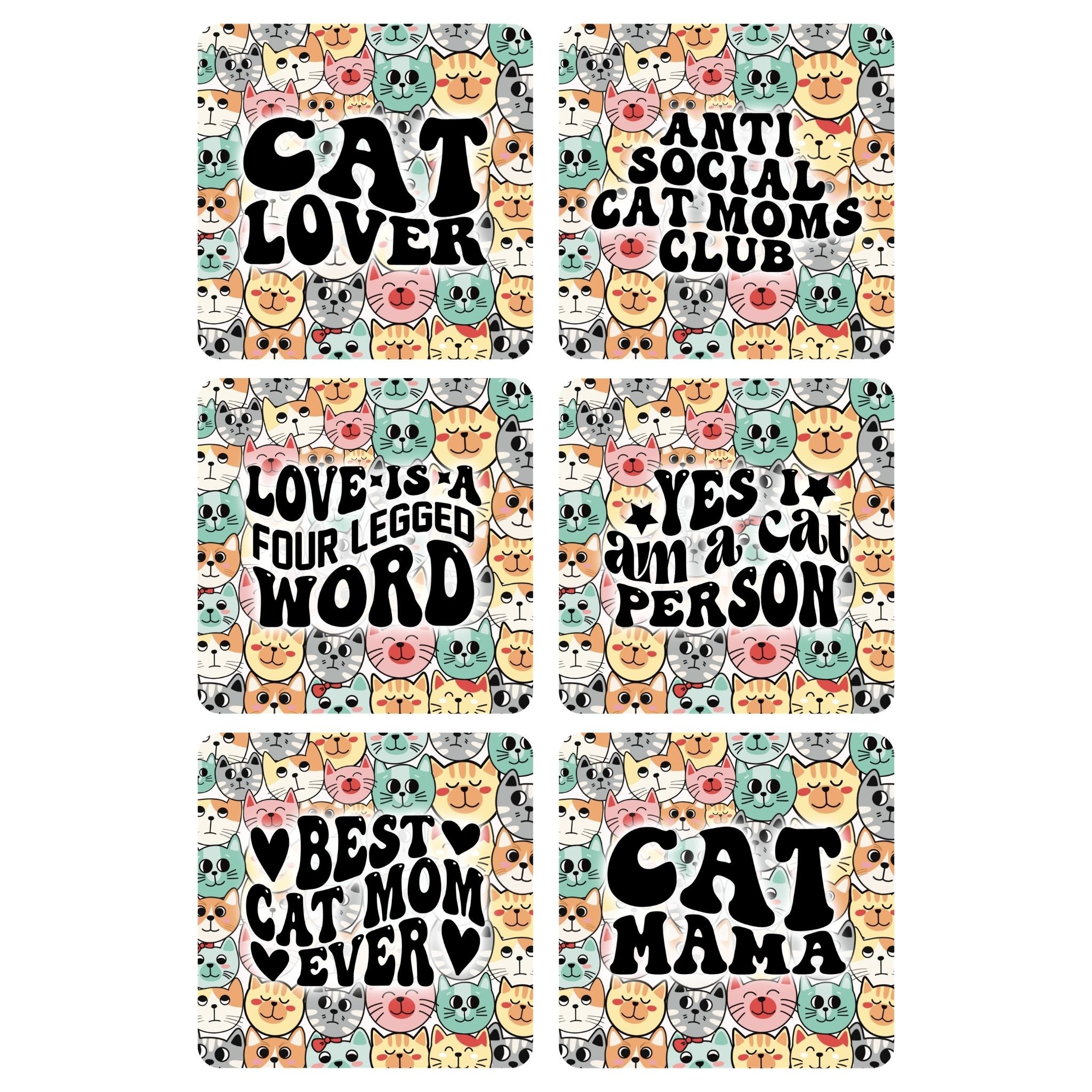 Cat Mama Ceramic Coaster Set