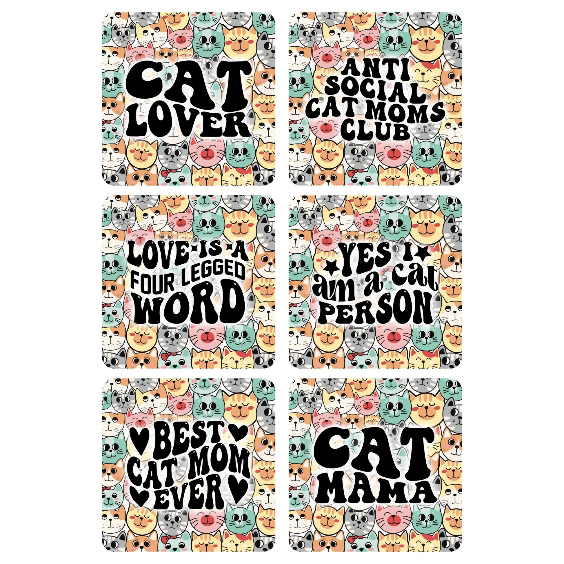 Cat Mama Ceramic Coaster Set