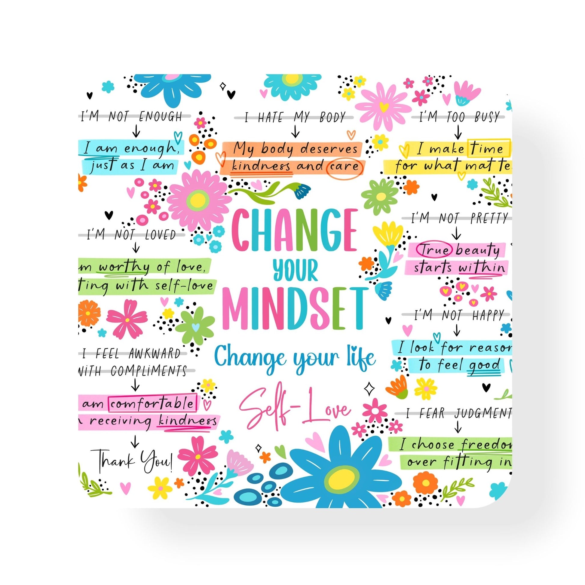 Change Your Mindset Pink Coaster