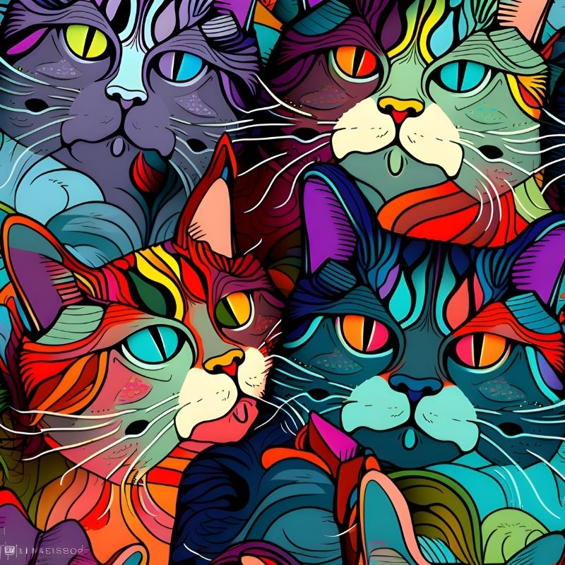 Colourful Cat Tumbler