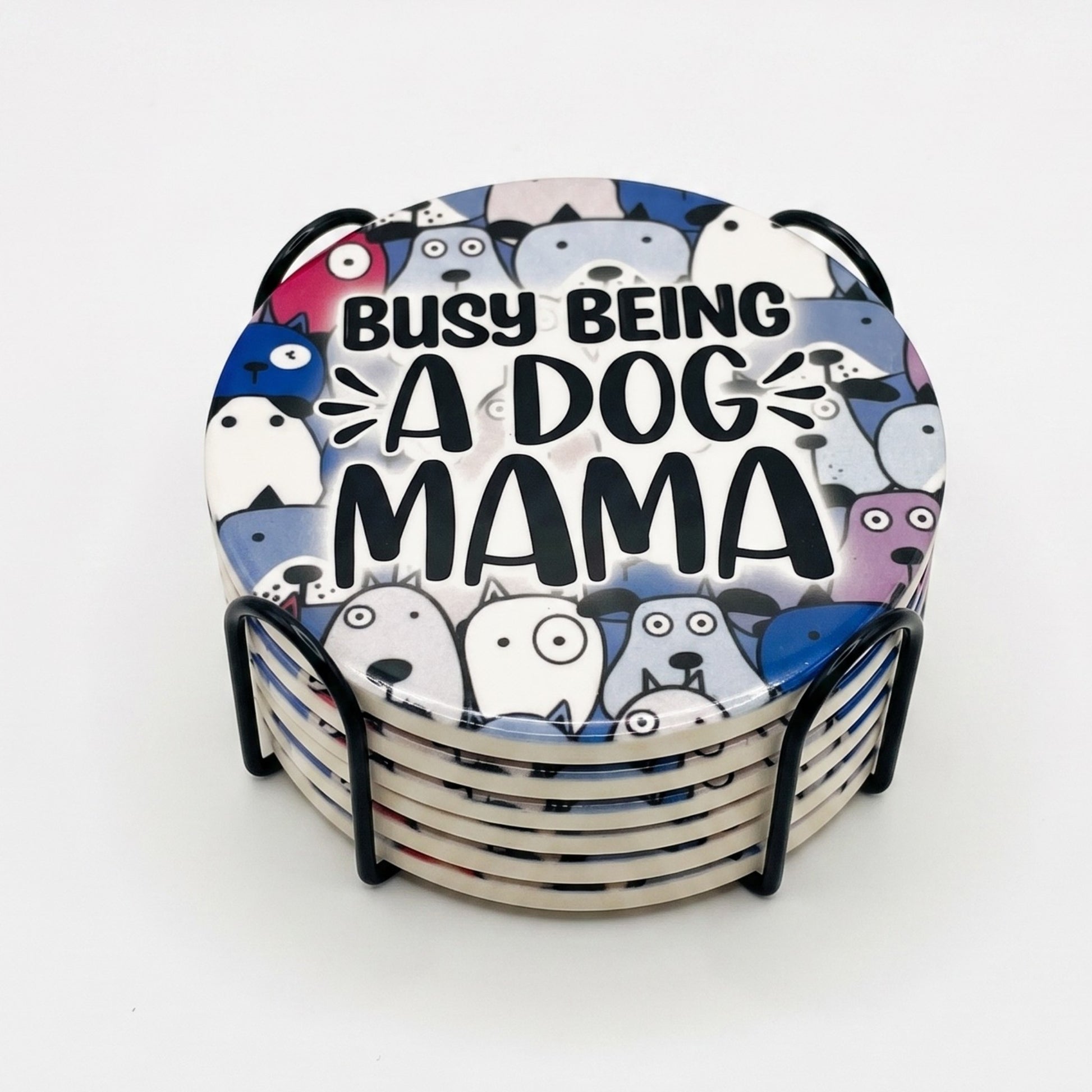 Dog Mama Ceramic Coaster Set