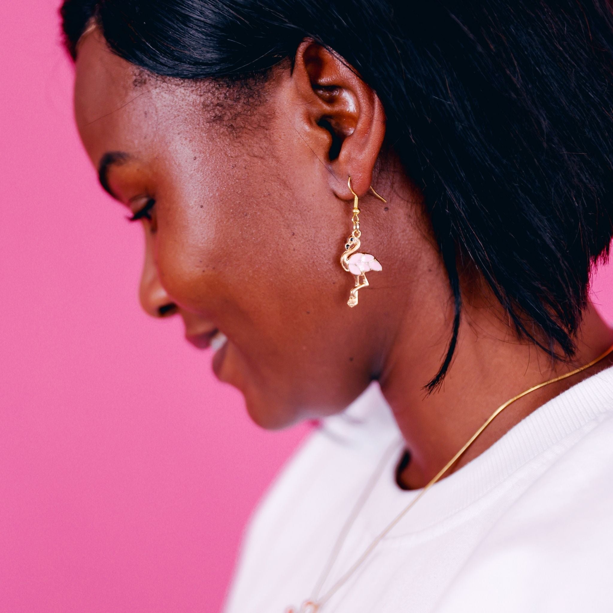 Gold Flamingo Earrings