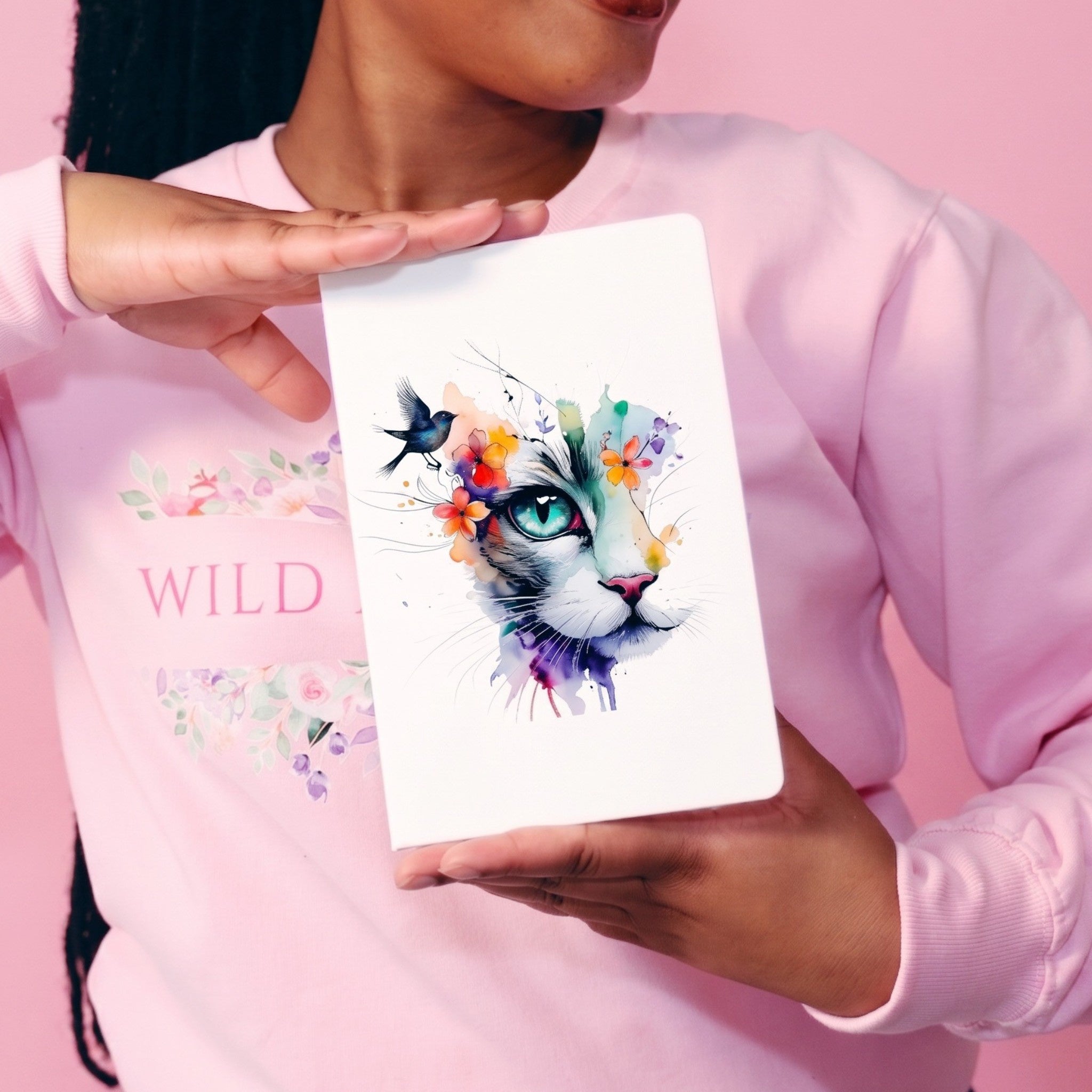 Floral Cat Face Notebook