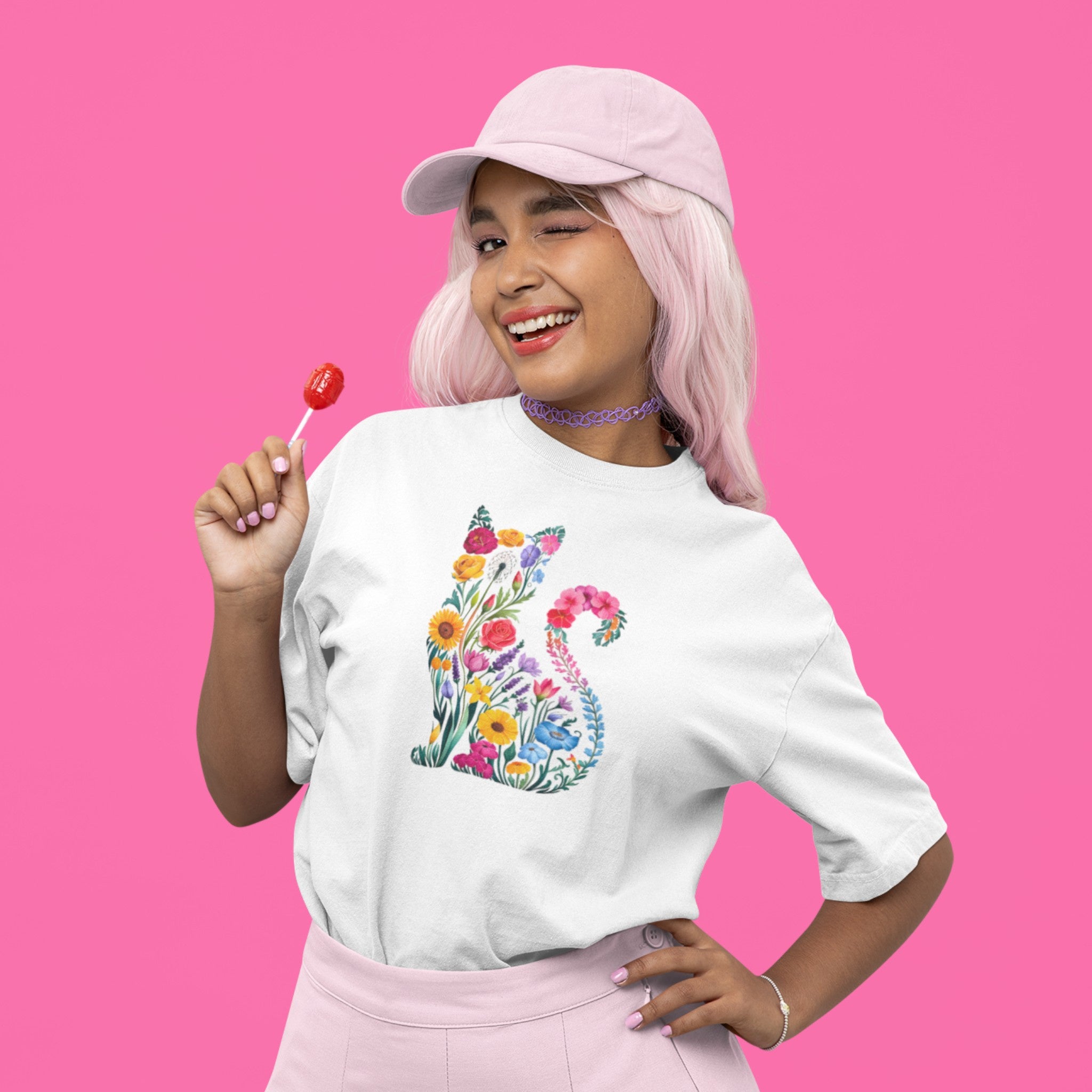Floral Cat T-shirt