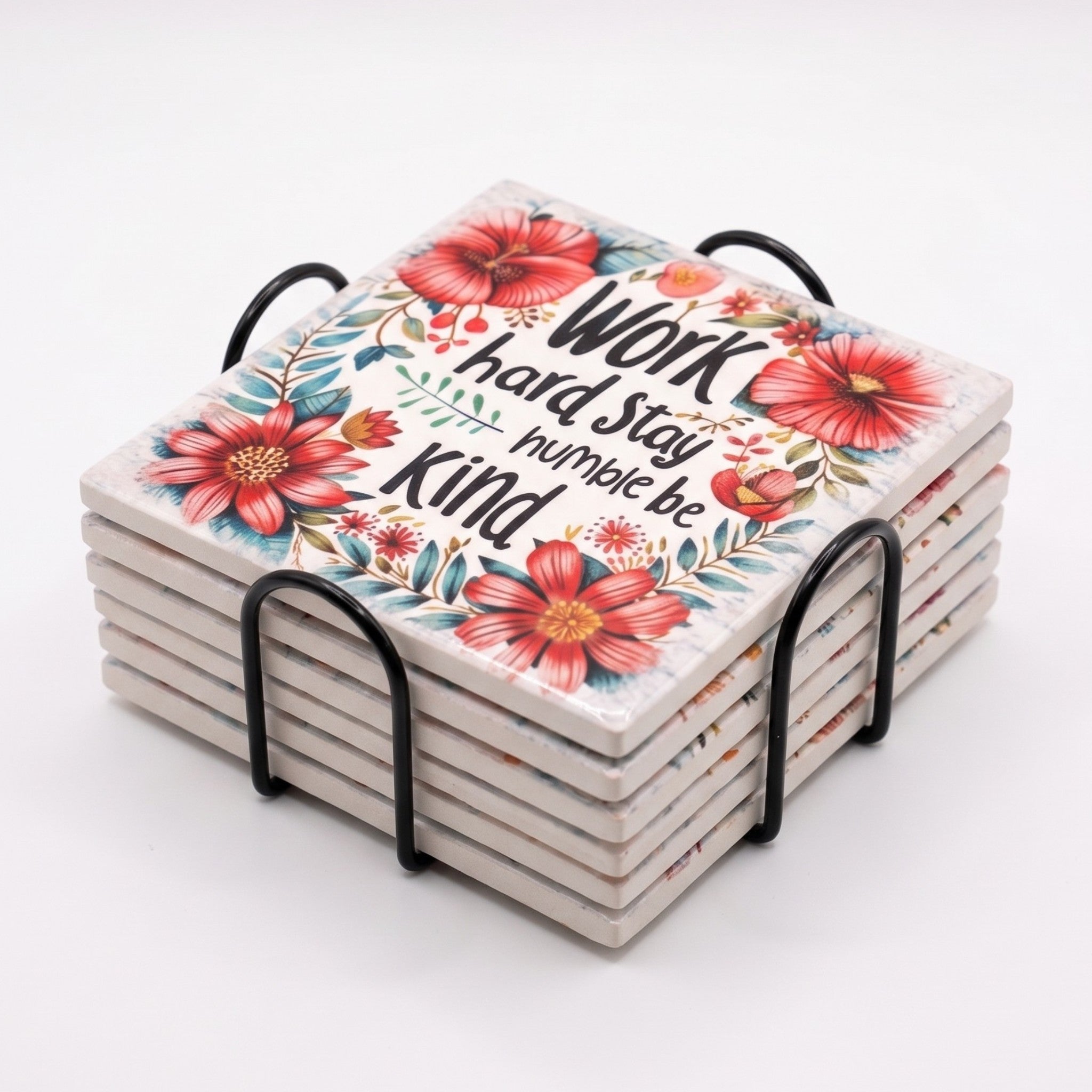 Floral Inspirational Coaster Set