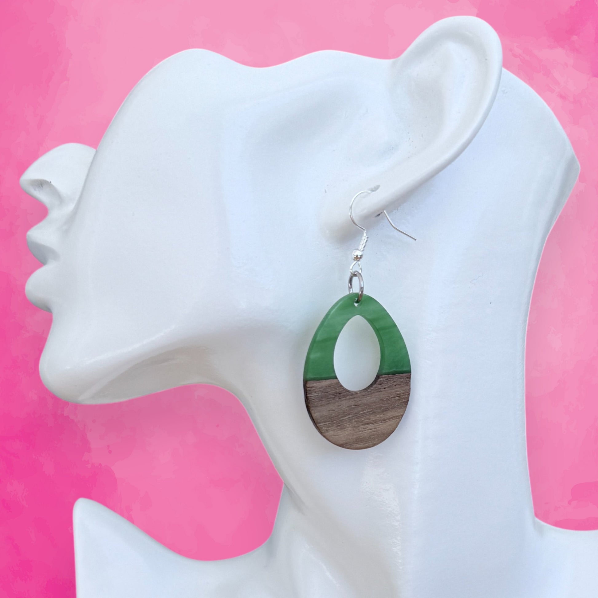 Round Teardrop Resin Earring