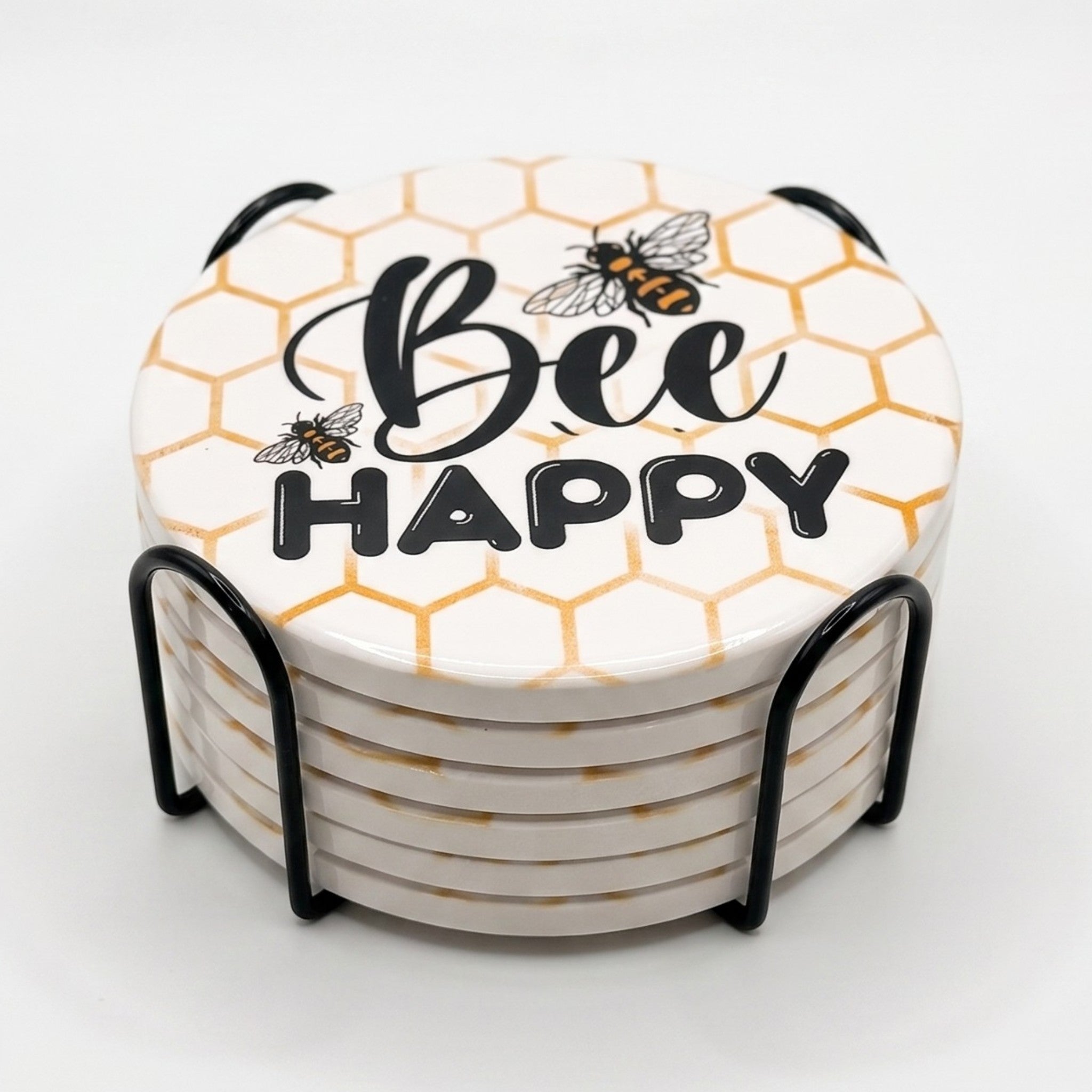 Bee Ceramic Coaster Set