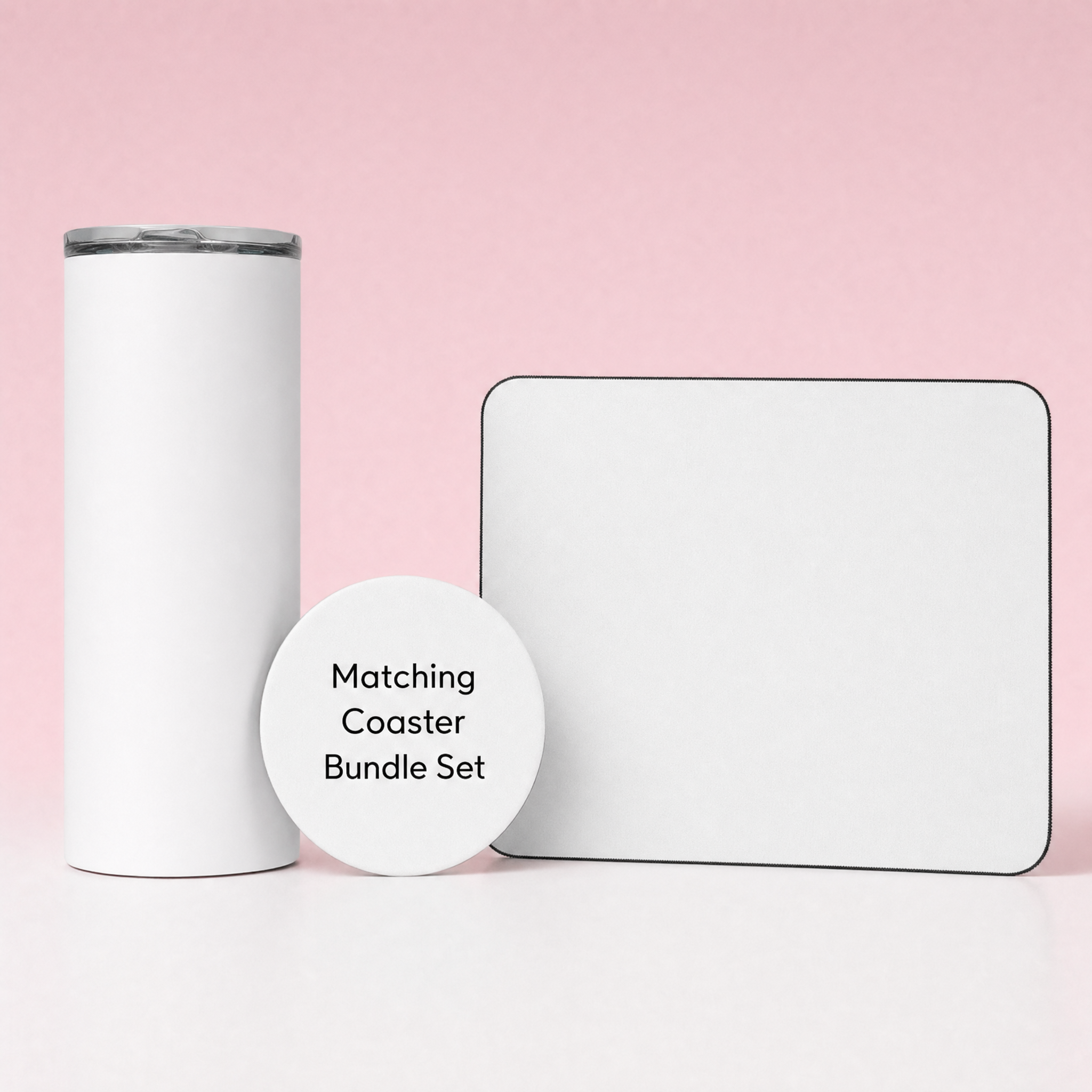 Matching coaster that prints the same design as the drinkware you're buying