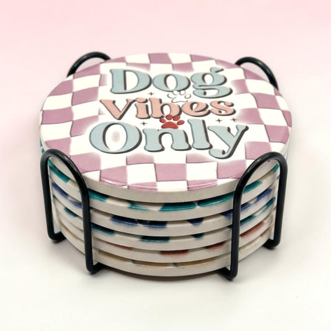 Retro Dog Coaster Set