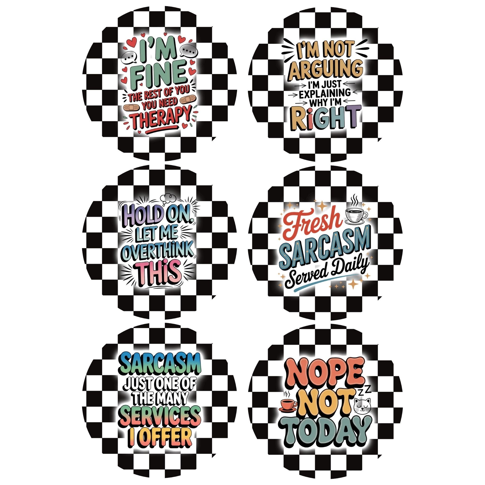 Sarcastic Ceramic Coaster Set