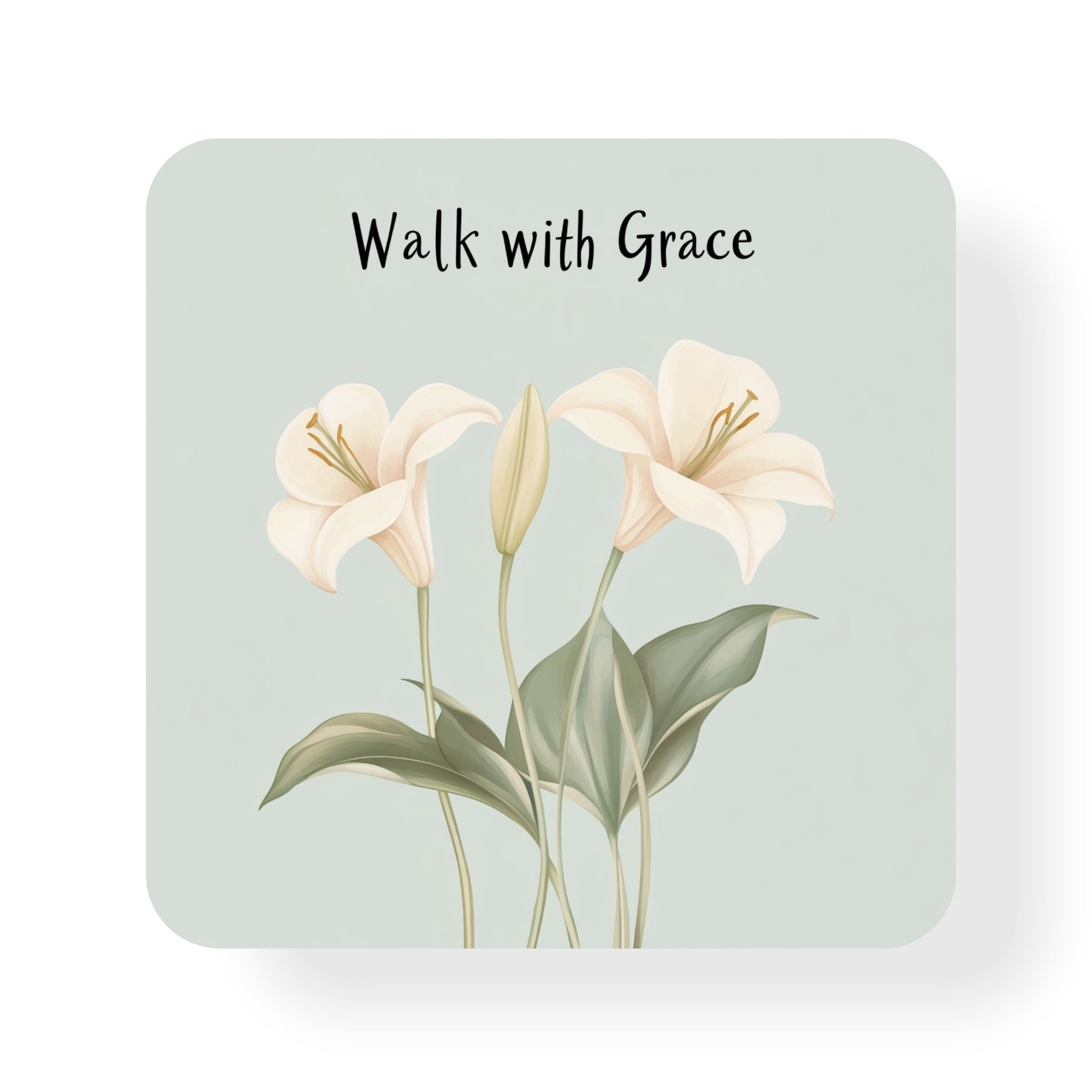 Walk With Grace Green Coaster