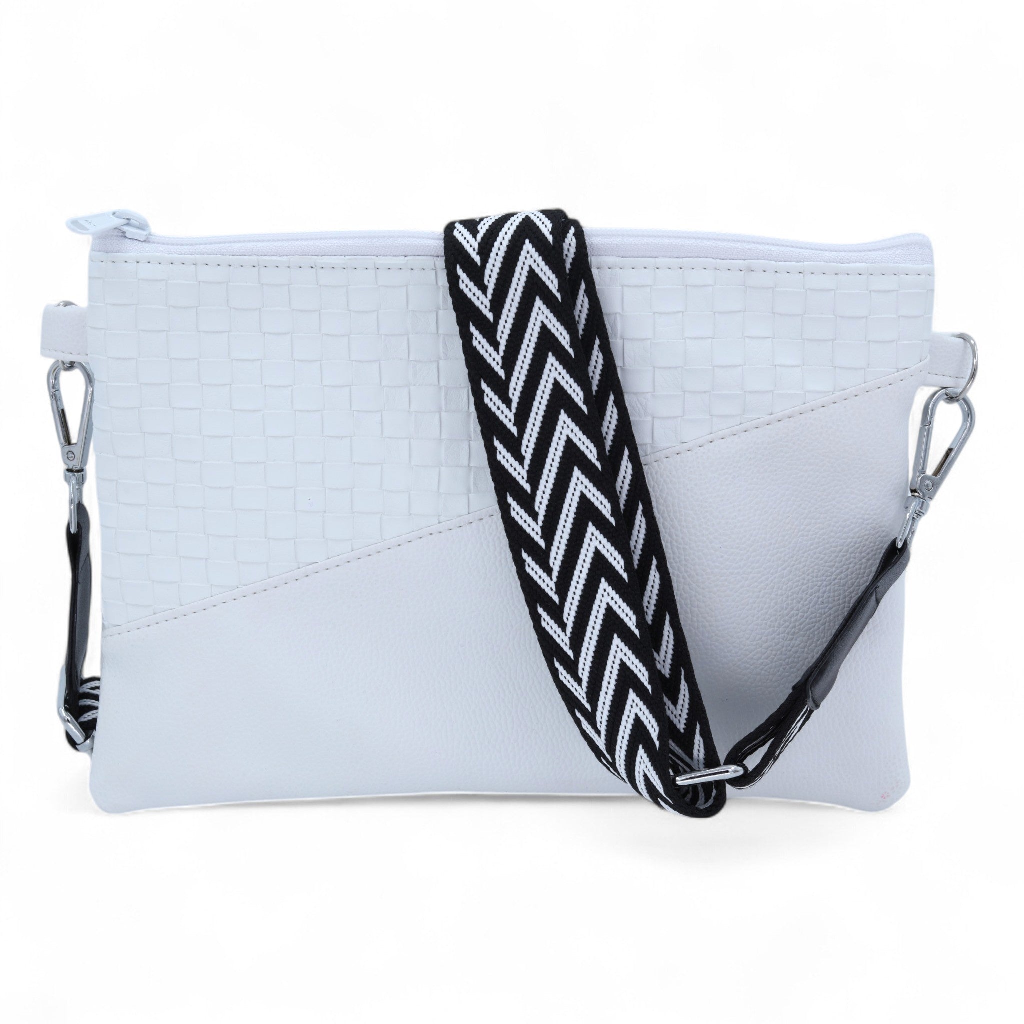 White Bag with Black Strap