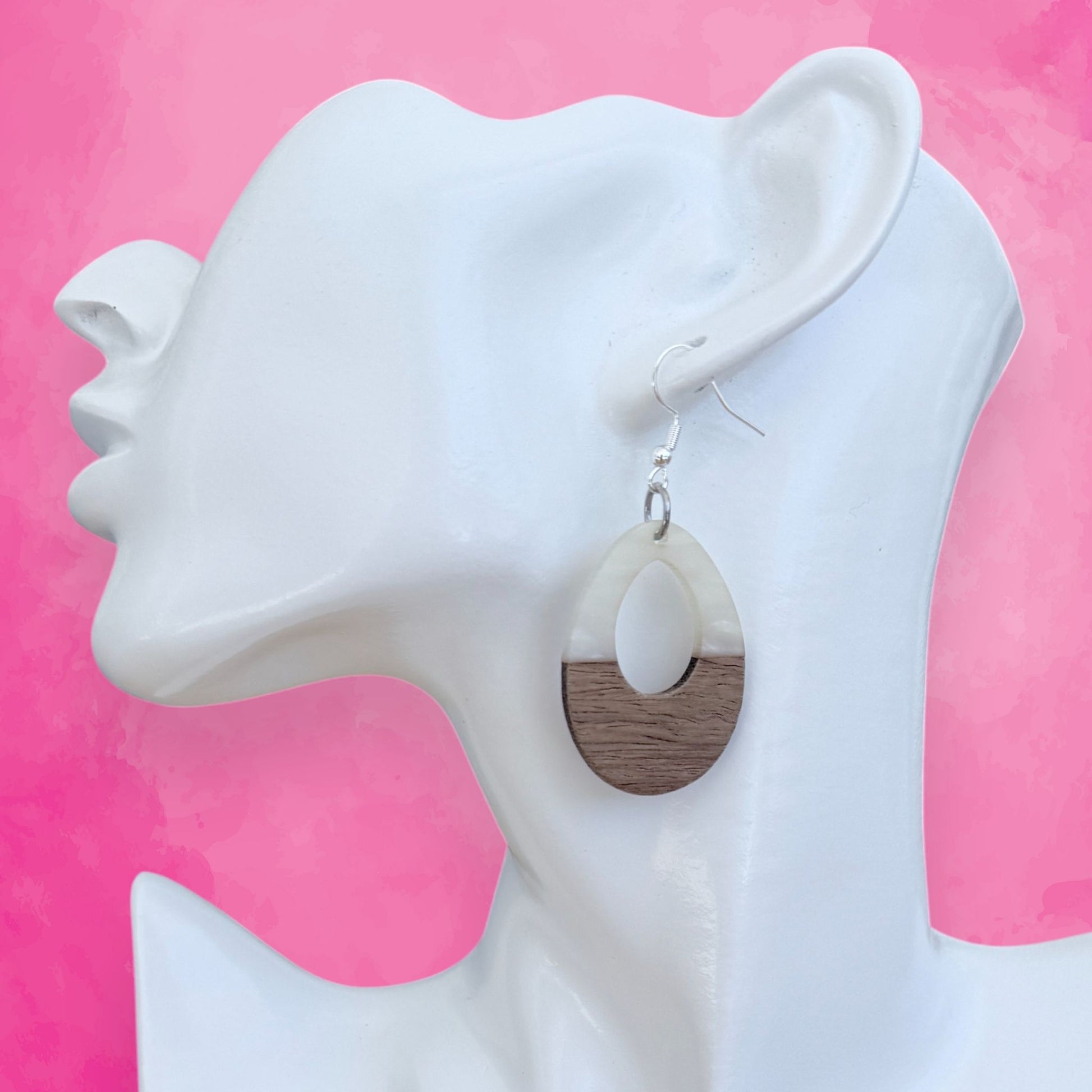 Round Teardrop Resin Earring