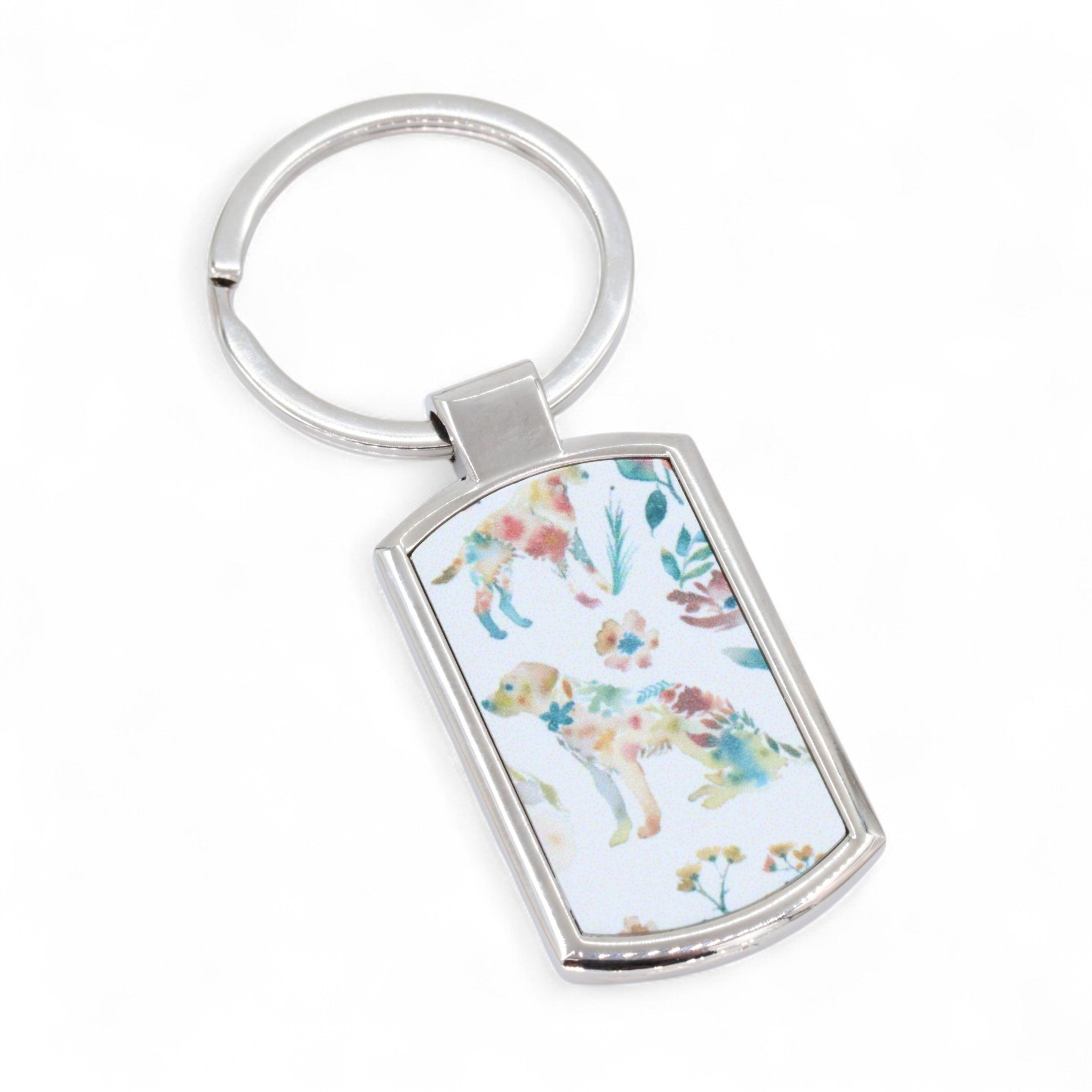 Woef en waterverf sleutelhanger