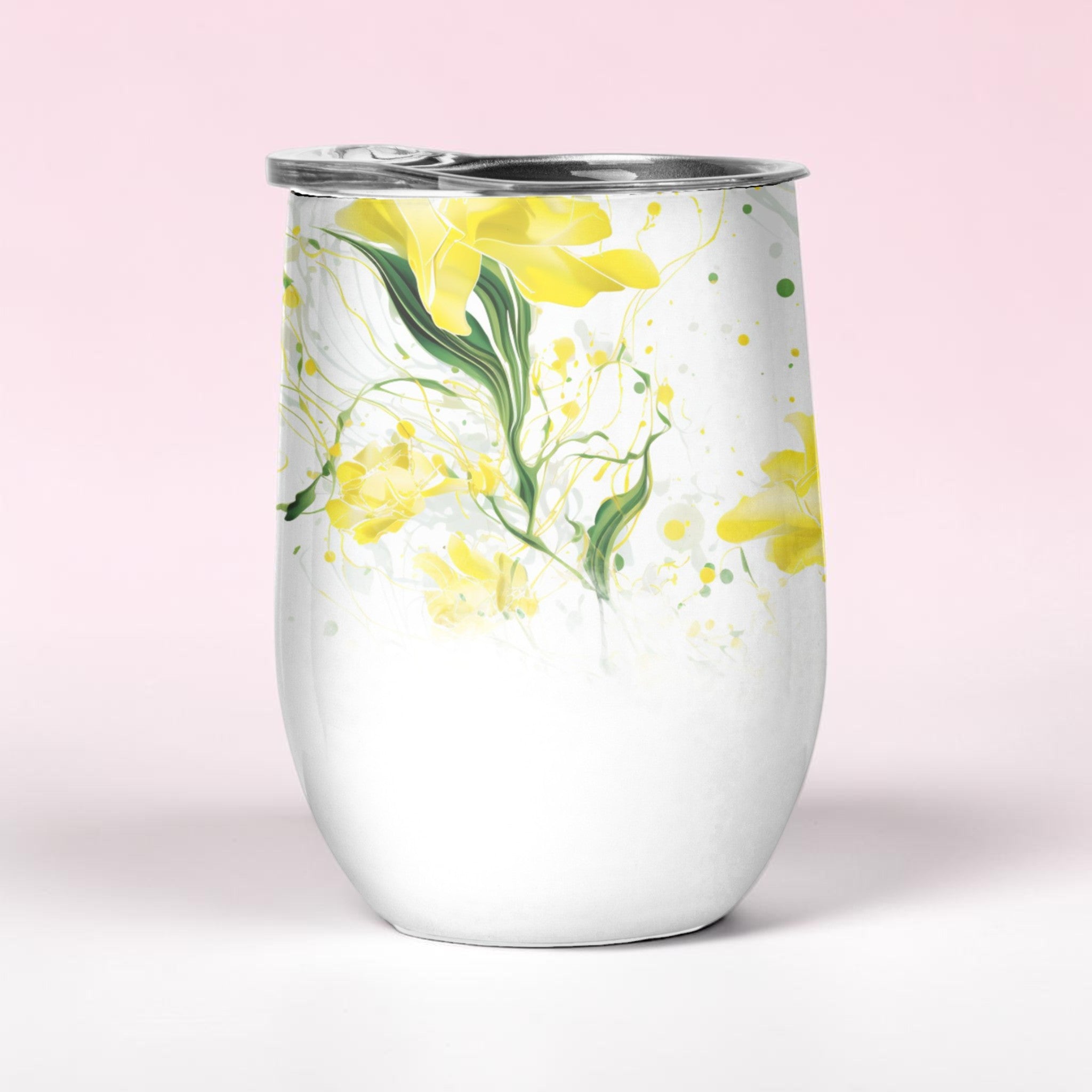 Yellow Floral Gin Tumbler